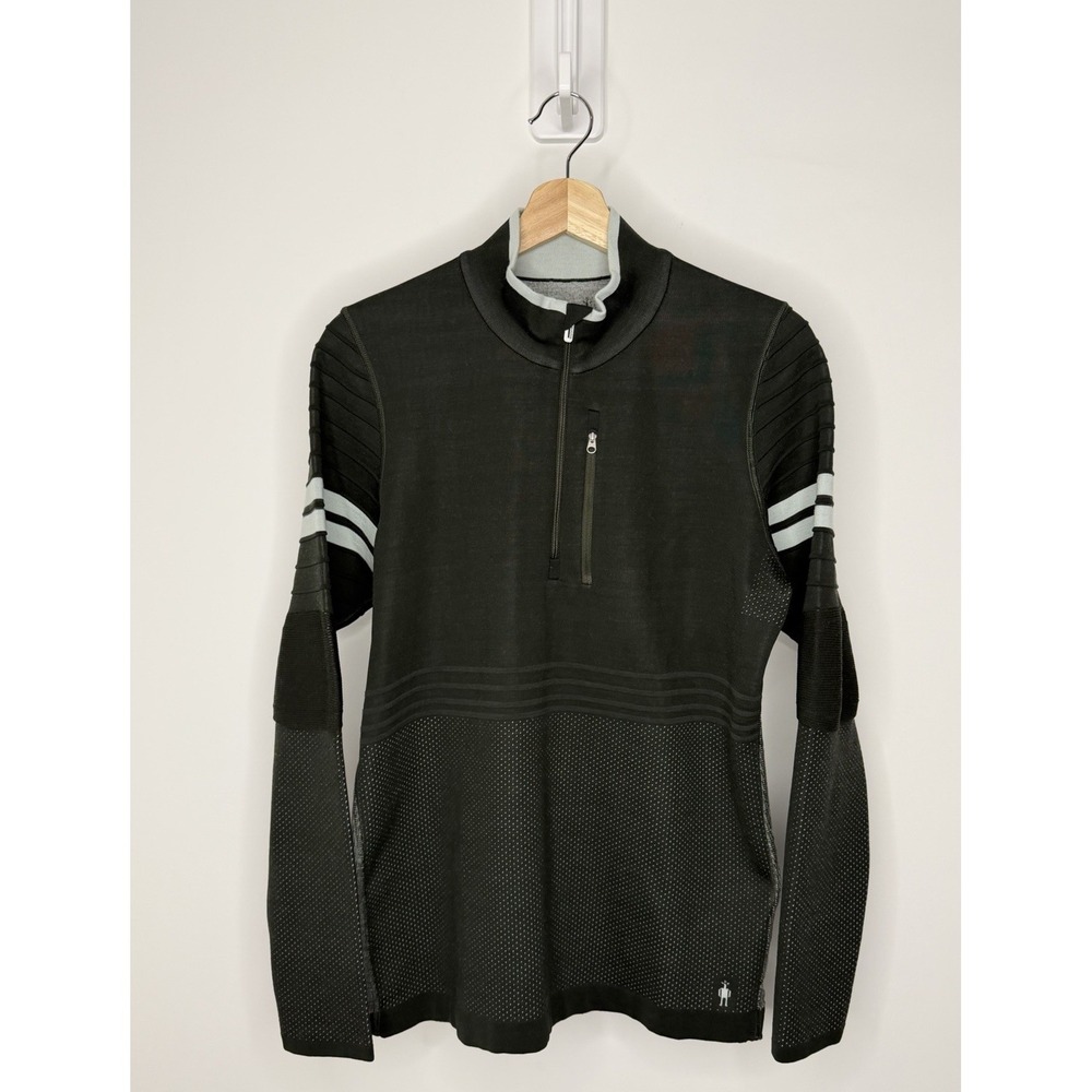 Smartwool Intraknit 250 Merino Tech Quarter-Zip Pullover Womens Large Dark Wood